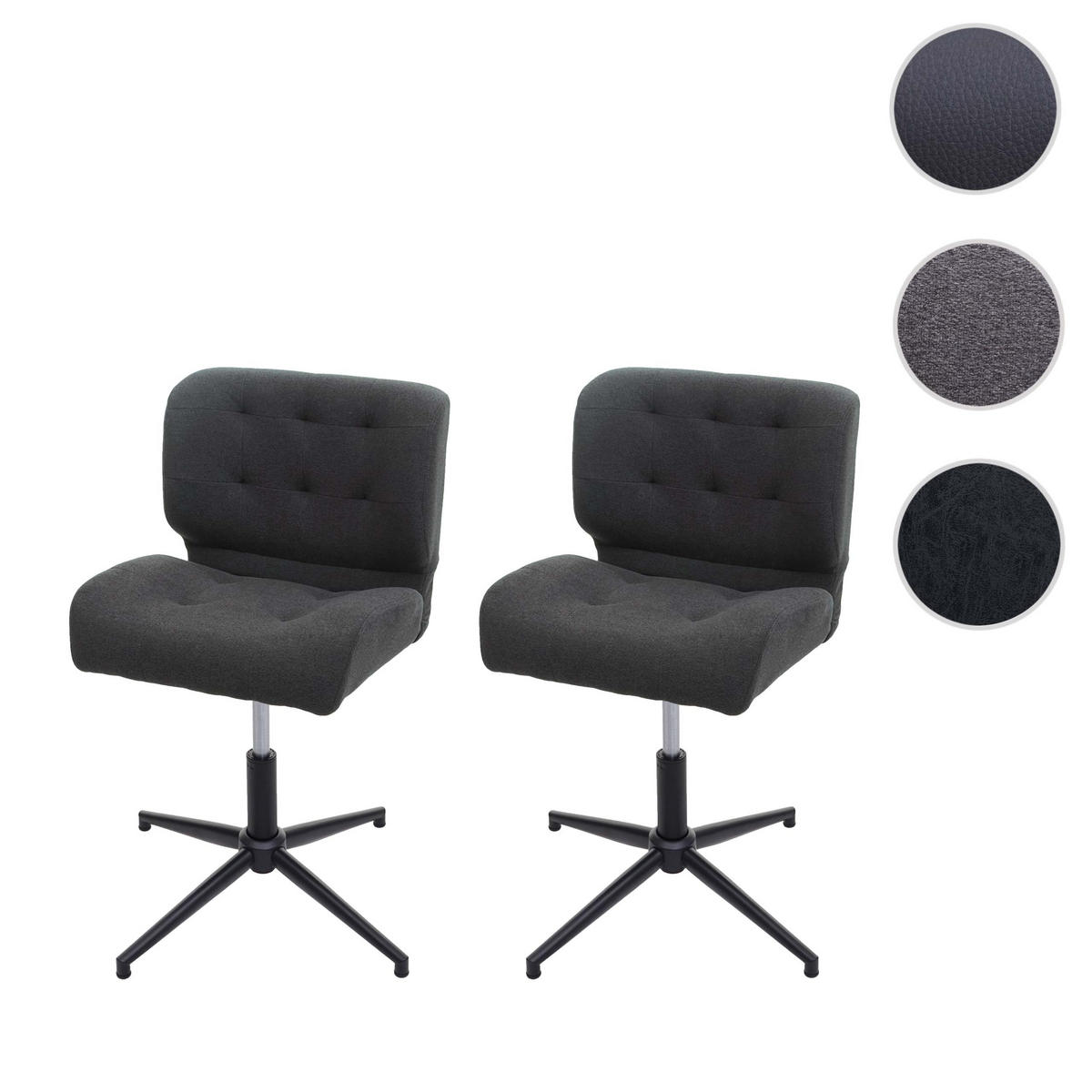 ESSZIMMERSTUHL Anthrazit 2er-Set - Anthrazit, Textil (64/87/64cm) - MCW