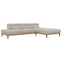 ROHOVÁ SEDAČKA PAVERO L - Béžová Manšester - Vpravo - čierna/béžová, kov/textil (316/205cm) - MKS