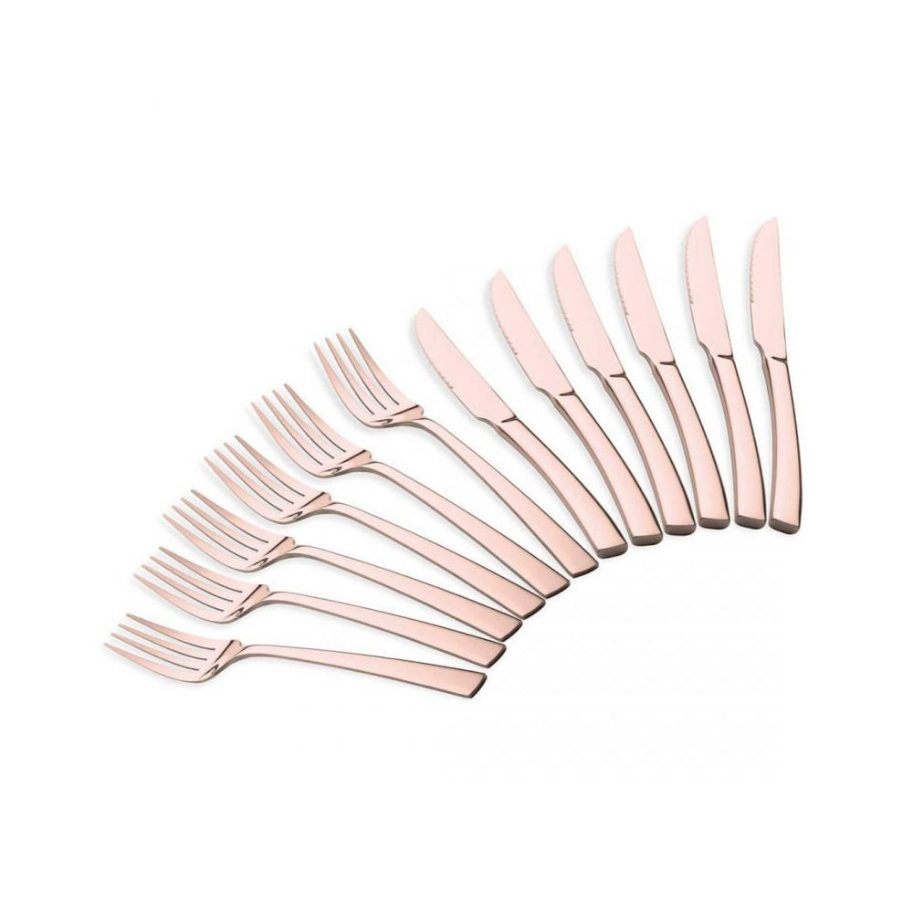 BESTECKSET Rosa 30/20/8 cm BH3088 - Pink, Metall - Berlinger Haus