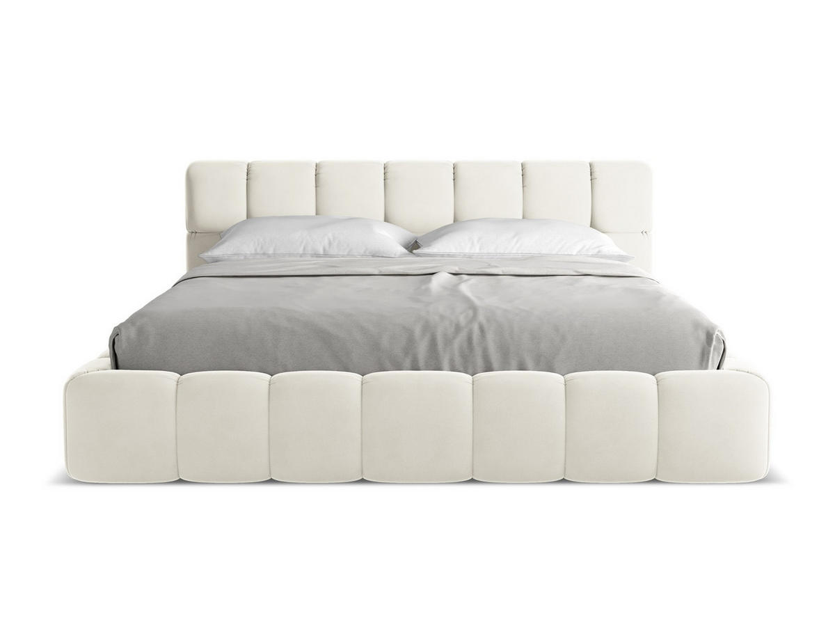 POLSTERBETT mit Bettkasten und Lattenrost 200x228 Beige - Beige/Creme, Kunststoff/Textil (180/200cm) - Makamii