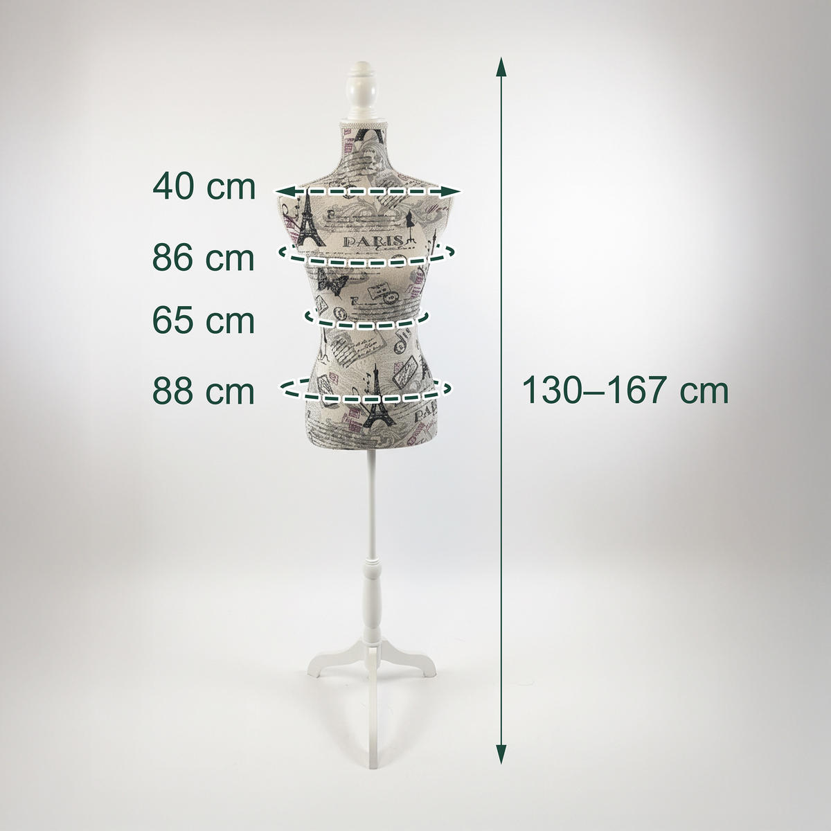 ŠIJACIA panna - viacfarebná, drevo/textil (41/167/34cm) - Relaxdays