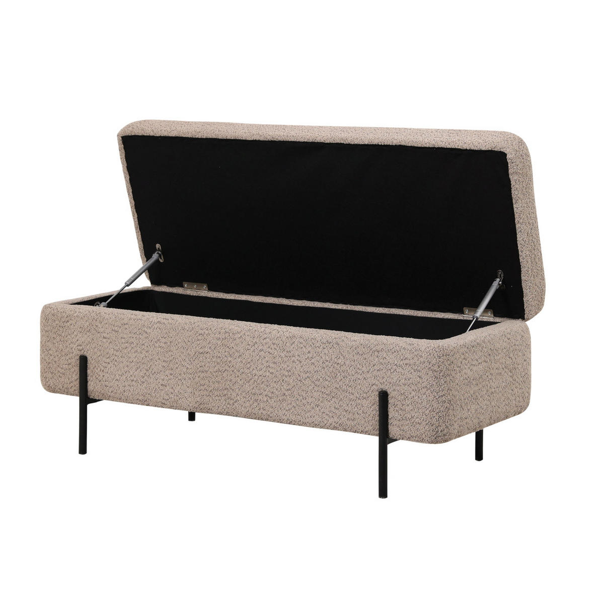 AUFBEWAHRUNGSBANK aus Bouclé, taupe - Taupe, Textil (110/40/45cm) - Giga Meubel