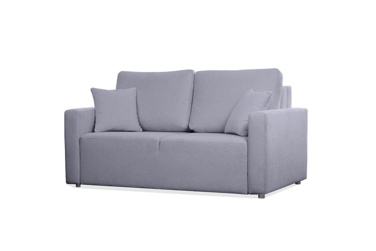 SOFA Mira Grau, Zweisitzer Sofa, mit Schlaffunktion - Grau, Holzwerkstoff/Textil (170/99/114cm) - Bettso