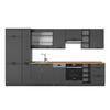 KÜCHENZEILE Fame-Line Dunkelgrau 355 cm , AP Eiche - Dunkelgrau/Anthrazit, Holzwerkstoff (355/81.6/60cm) - Vicco