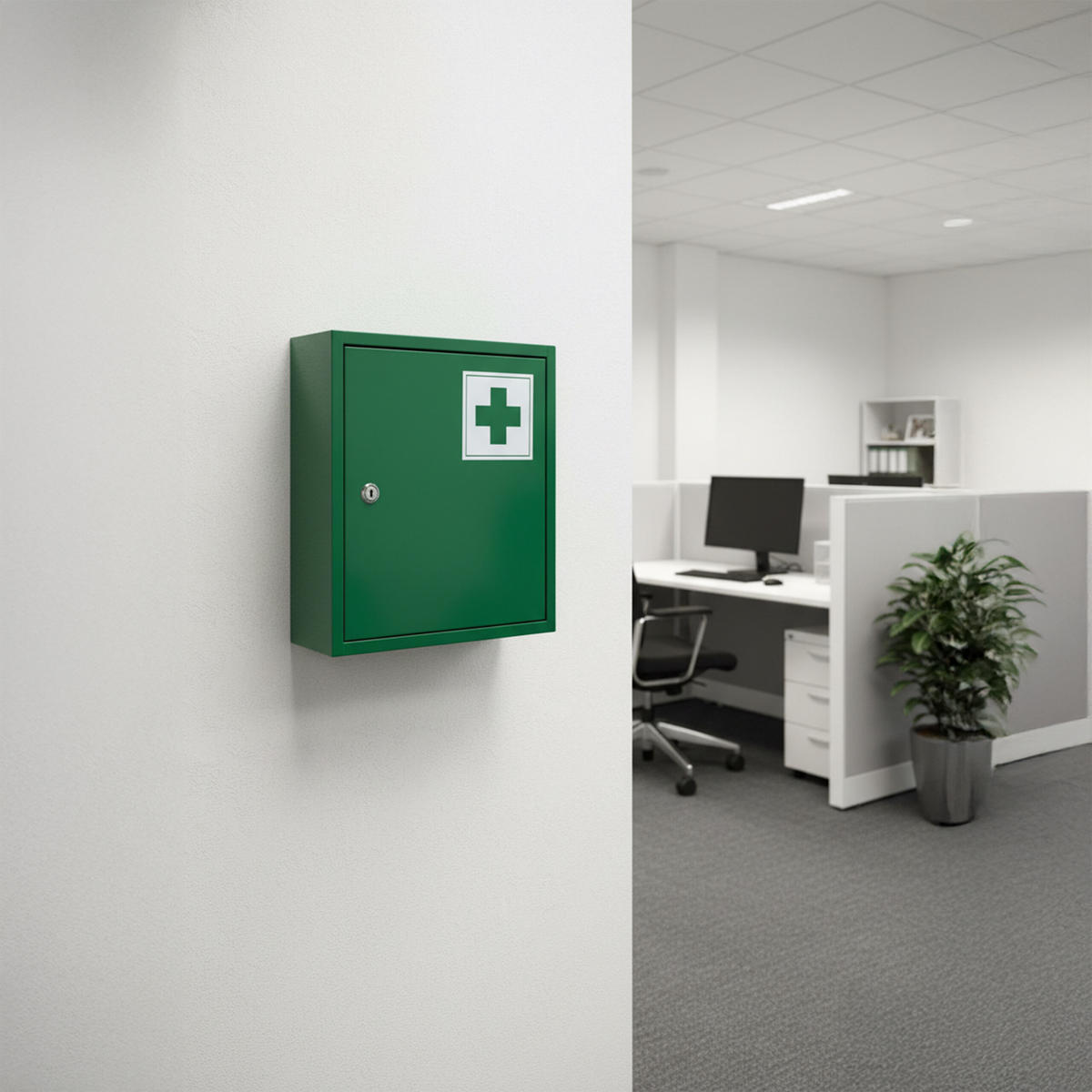 LÉKÁRNA - zelená barva, kov (31/36/10cm) - Relaxdays