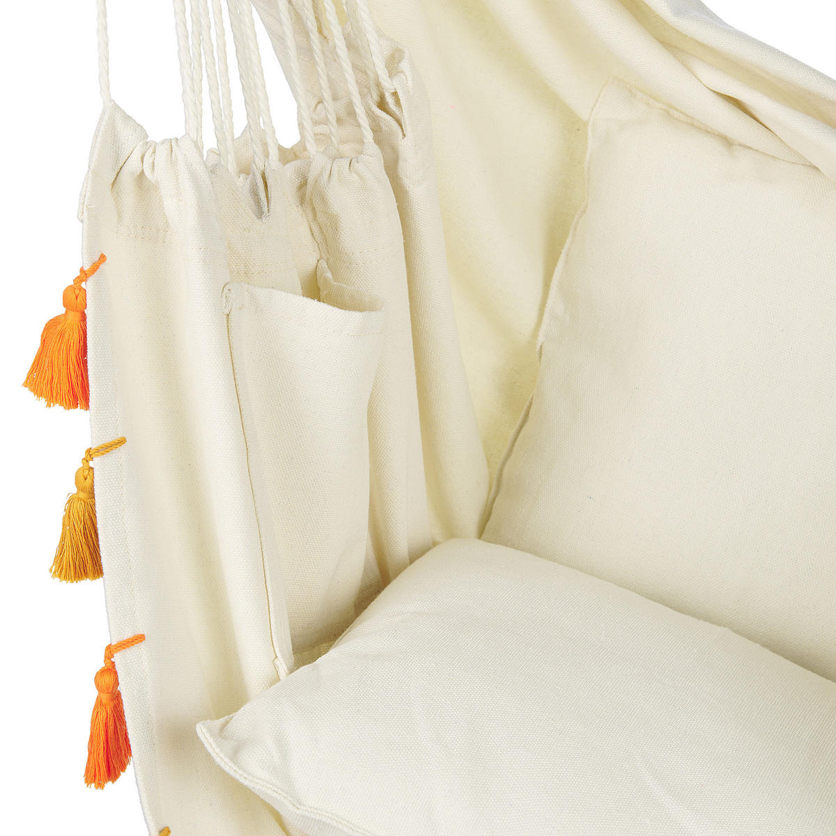 HÄNGESESSEL aus Baumwolle Beige Varena - Beige, Textil (96/125/55cm) - Beliani
