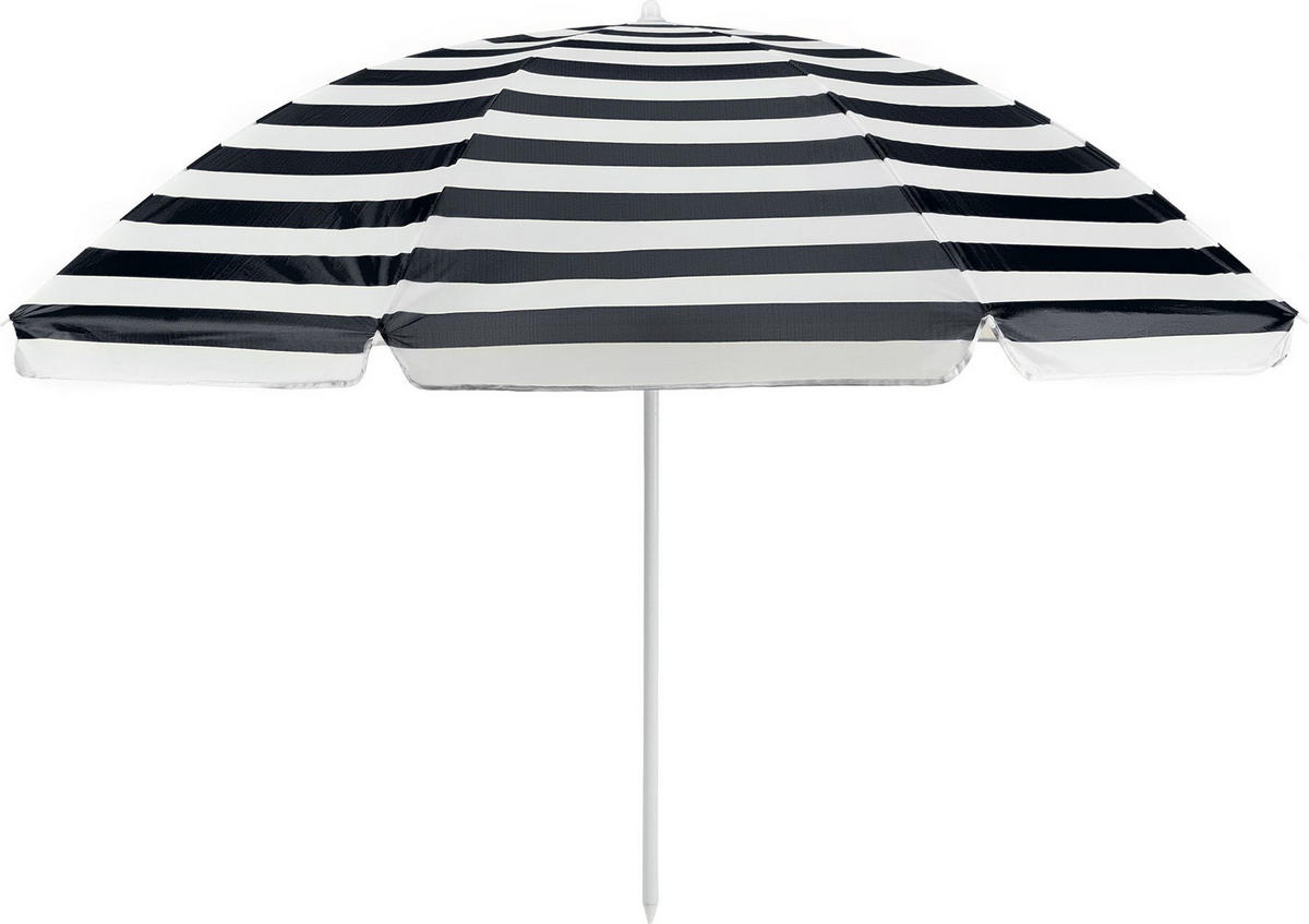 STRANDSCHIRM 200 cm, Höhenverstellbar - Weiß/Dunkelblau, Textil (200/200cm) - Outtec