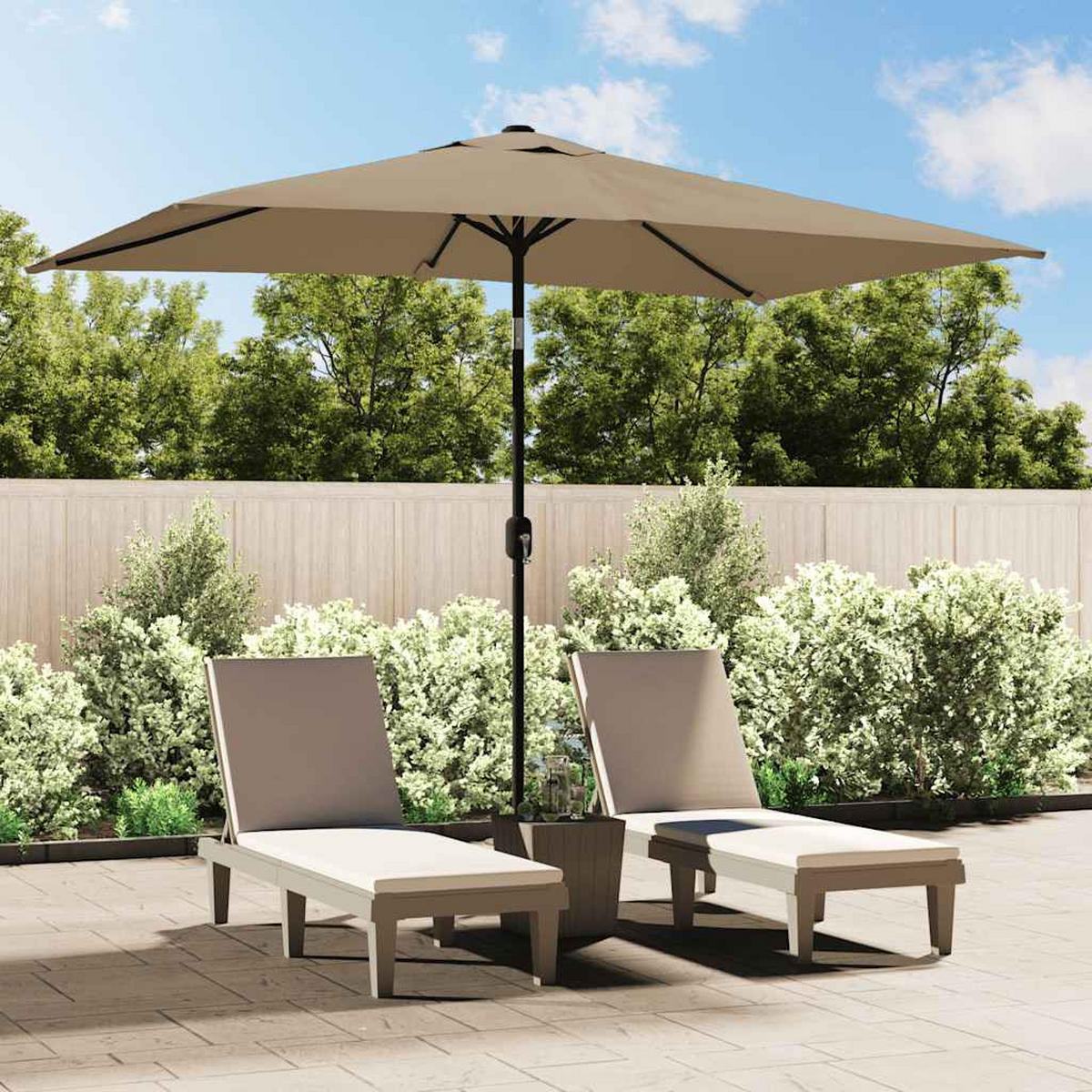 SONNENSCHIRM Mit Metall-Mast 300/200 Cm Taupe - Taupe, Textil (600/600cm) - vidaXL