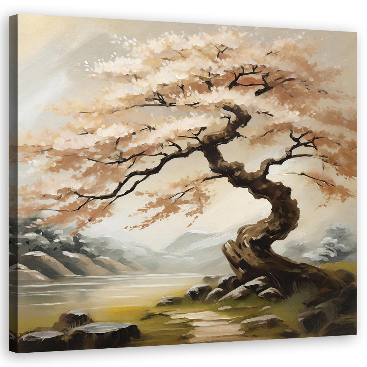 WANDBILD landschaft natur japan - Beige, Textil (50/50cm) - Feeby