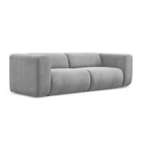 3-SITZER SOFA Chenille Stoff Grau - Hellgrau/Schwarz, Kunststoff/Textil (228/70/89cm) - Makamii