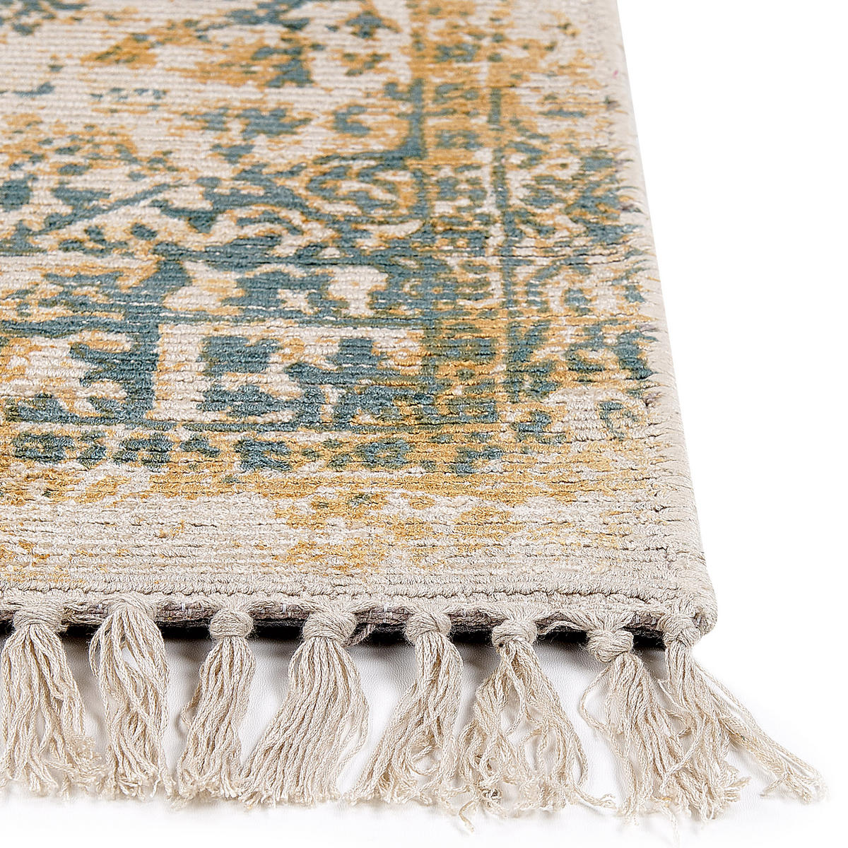 VINTAGE-TEPPICH Boyali 200/140 cm - Grün, Naturmaterialien (140/200cm) - Beliani
