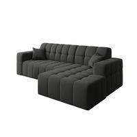 ECKSOFA L-förmiges Nimes Velours Stoff Schwarz Rechts - Schwarz, Holz/Kunststoff (265/168cm) - Kaiser Möbel
