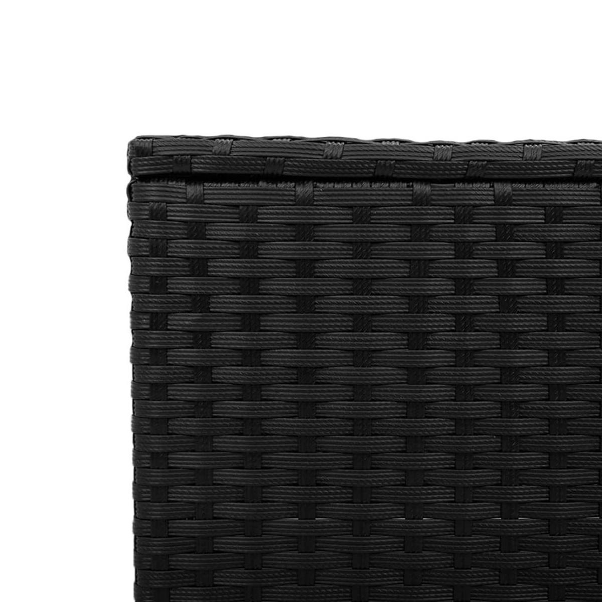 GARTENTISCH Mit Glasplatte Schwarz 55/55/37 Cm Poly Rattan - Schwarz, Kunststoff (55/55/37cm) - vidaXL