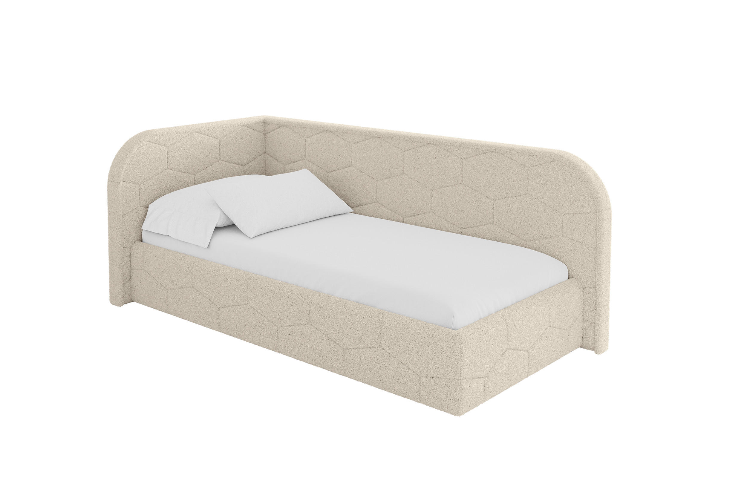 ALTDECOR JEDNOLŮŽKOVÁ POSTEL pro mládež s úložným prostorem a matrací H3/H4, vpravo - JAXY 90x200 tmavě béžová