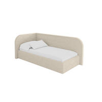 EINZELLBETT Jugendbett mit Bettkasten und Matratze H3/H4, Rechts - JAXY 90x200 Dunkelbeige - Taupe, Holzwerkstoff/Textil (90/200cm) - ALTDECOR