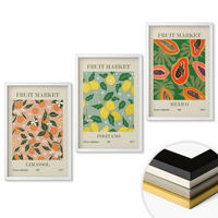 WANDBILDER 3er-Set - 40x60 cm Weißer Rahmen - Zitrusfrüchte, tropischer Retro-Stil - Weiß, Kunststoff (40/60cm) - ArtPrintCave