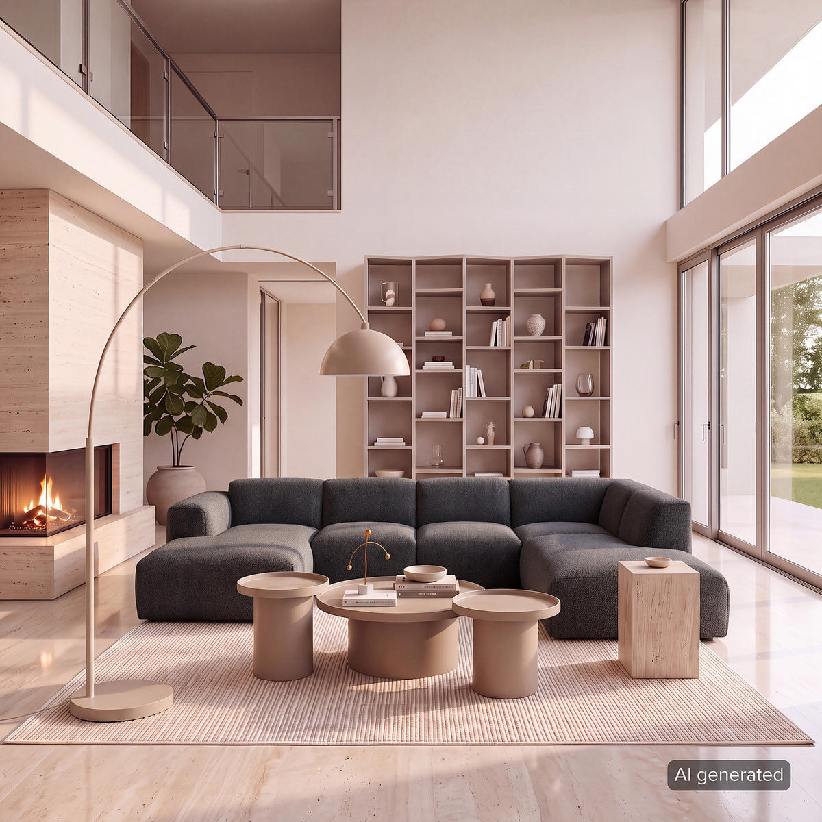 WOHNLANDSCHAFT mit Longchair - Anthrazit/Schwarz, Kunststoff/Textil (325/71/235cm) - home24
