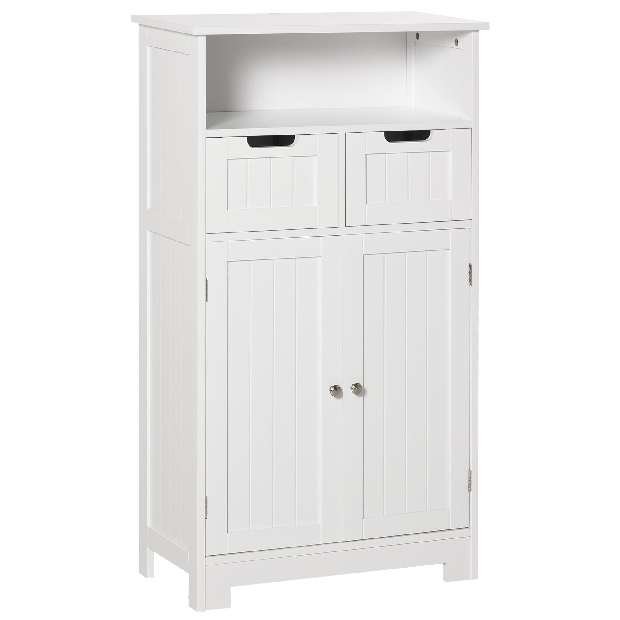 MIDISCHRANK DE-17293 2 Schubladen & Schrank mit verstellbarem Regal Weiß - Weiß, Holzwerkstoff (30/108/60cm) - ComfortXL