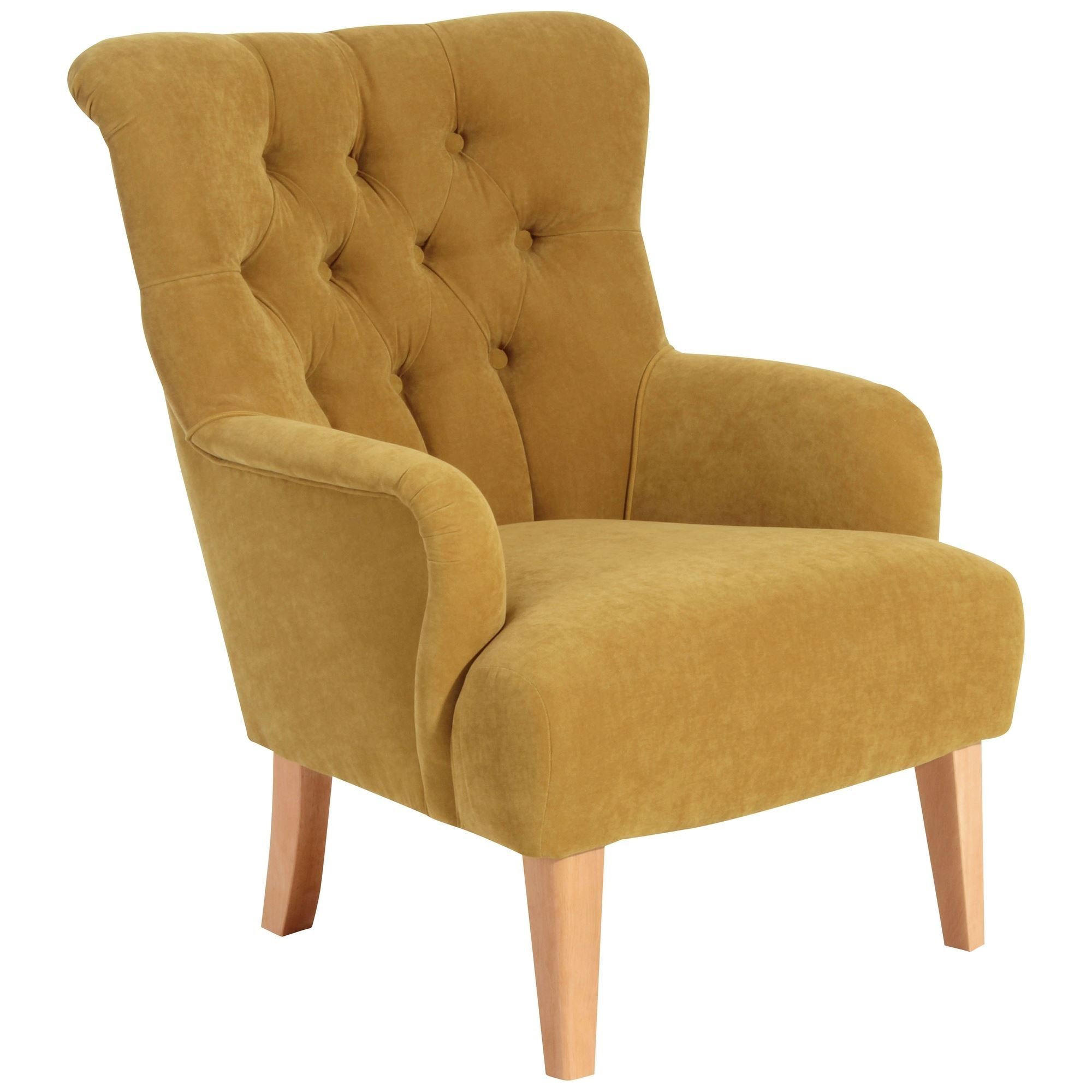 SESSEL Kaiya Bezug Veloursstoff Buche natur / mais - Gelb, Kunststoff (71/97/82cm) - 58aufmkessel