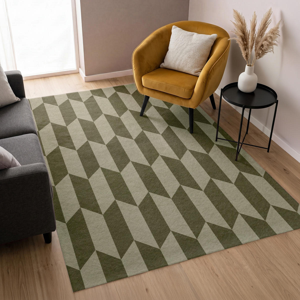 KOBERCE - Vzor - abstraktný - zelený - lietadlá - 140x200 cm - olivovozelená, textil/plast (140/0.4cm) - OnlyWow