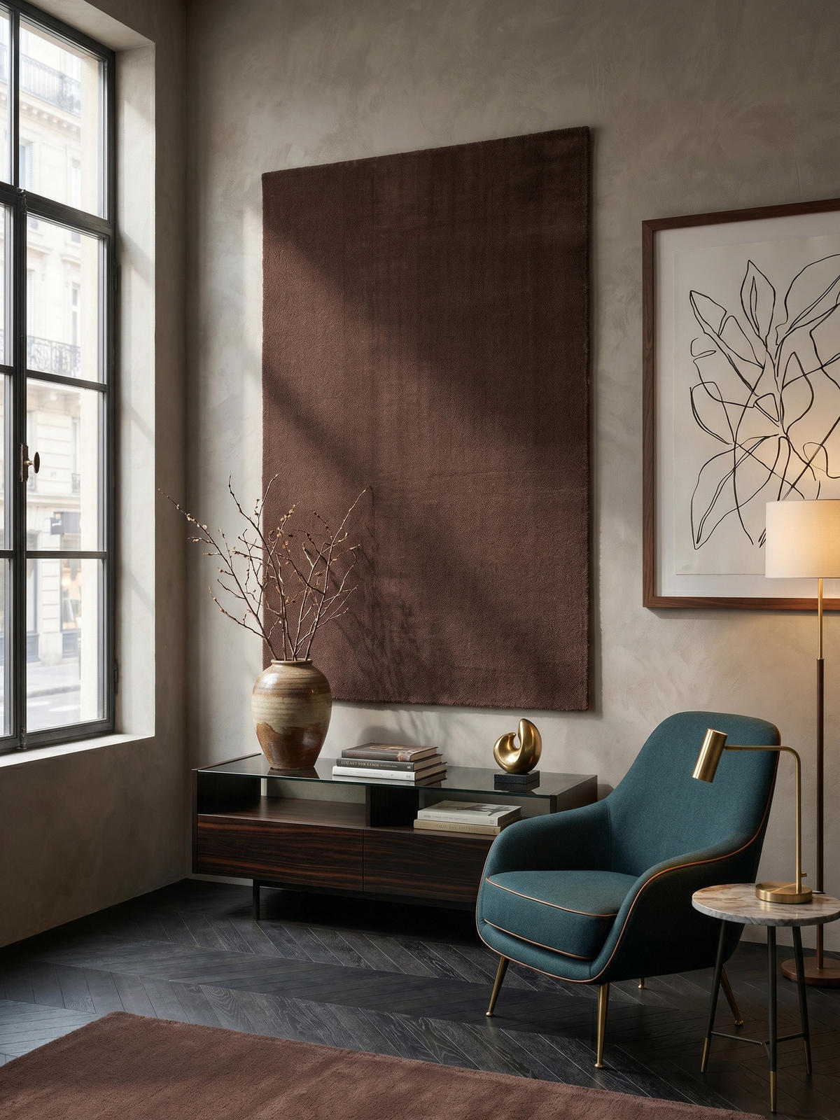 KURZFLORTEPPICH Antirutsch Uni RUTOR Polyester Braun 120 x 160 cm - Braun, Textil (120/160cm) - KADIMA DESIGN