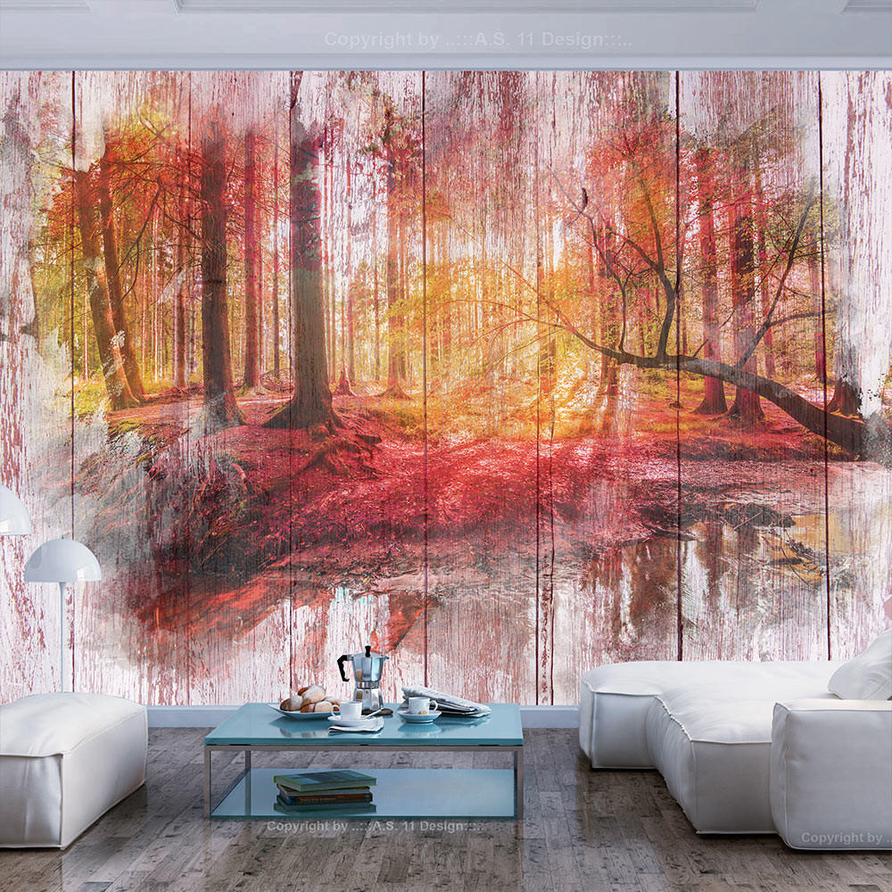 VLIESTAPETE Rot 350/245 cm - Rot/Grau, Textil (350/1cm) - KUNSTLOFT