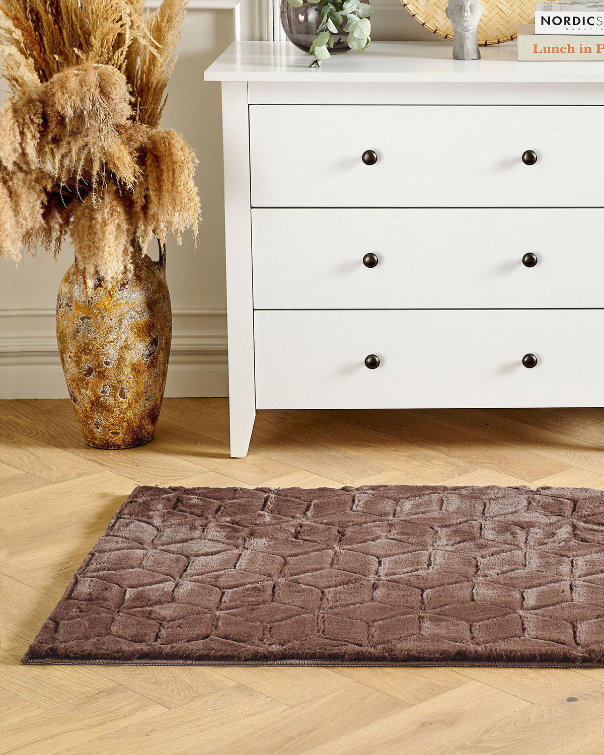 SHAGGY-KUNSTFELLTEPPICH Thatta 150/80 cm - Braun, Kunststoff (80/150cm) - Beliani