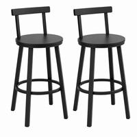 HOCKER 2er-Set mit Rückenlehne 51,5 x 51,5 x 89 cm Schwarz - Schwarz, Metall (51.5/89/51.5cm) - Meubliv