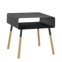 BEISTELLTISCH Plain schwarz 35/35/35 cm mit Ablage - Schwarz, Holz/Metall (35/35/35cm) - Yamazaki