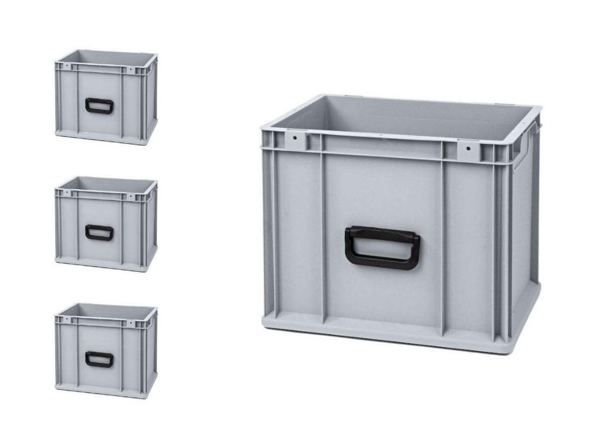 EUROBOX 4x Nextgen Portable Uno 32x30x40cm 30 Liter - Grau, Kunststoff (30/32/40cm) - PROREGAL
