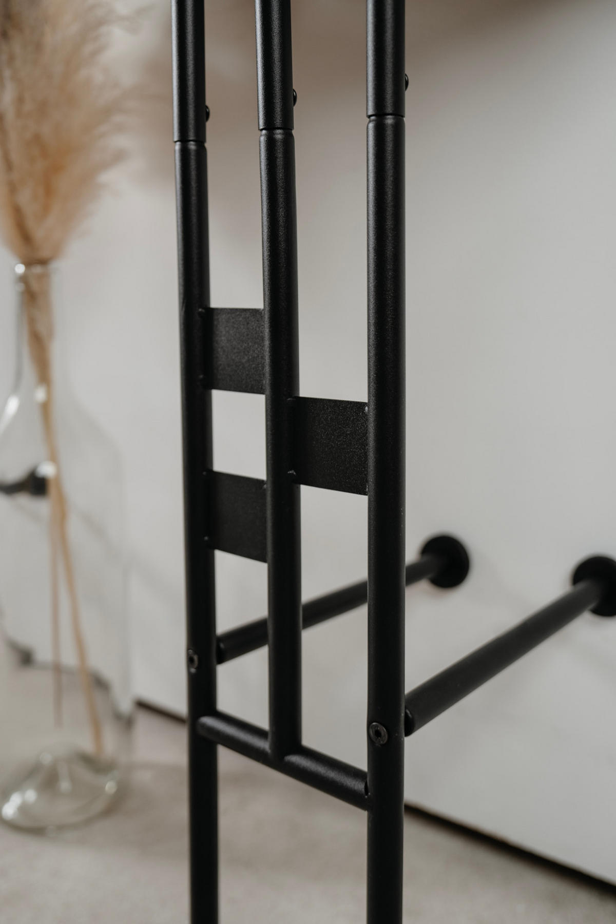 GARDEROBEN-SET 3-teilig schwarz Metall 130 cm, Flurgarderobe mit Spiegel - Schwarz, Metall (130/185/28cm) - Furn.Design