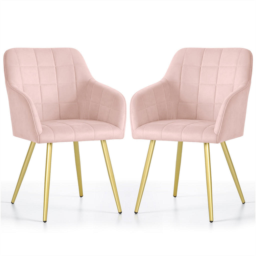 RAUMHIRSCH FURNITURE ČALOUNĚNÁ ŽIDLE, sada 2 ks, kovové nohy, růžová, zlatá 54/82/58