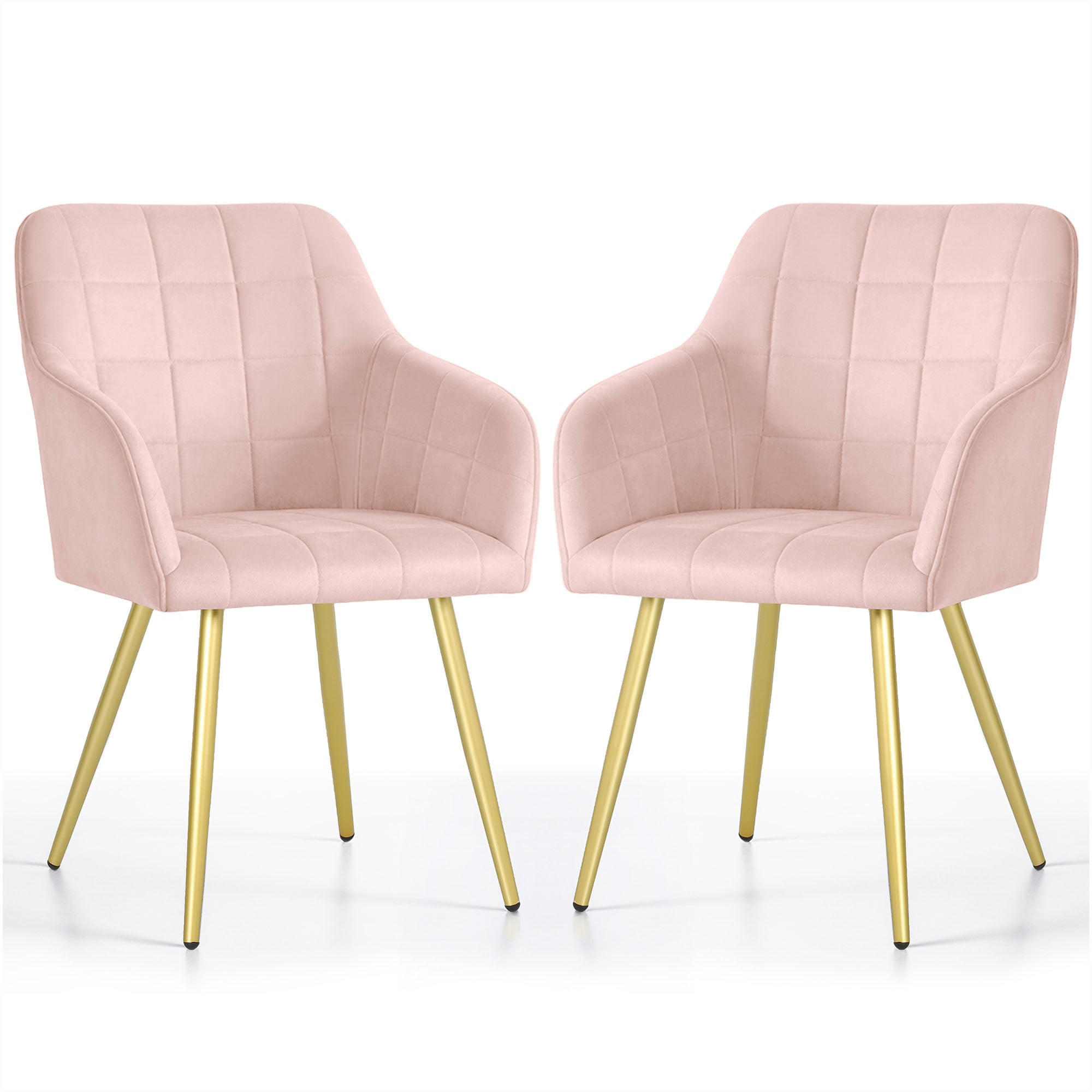 POLSTERSTUHL 2er Set, Metallbeine Rosa, Gold 54/82/58 - Rosa, Textil (54/82/58cm) - RAUMHIRSCH FURNITURE