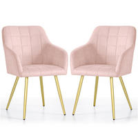 POLSTERSTUHL 2er Set, Metallbeine Rosa, Gold 54/82/58 - Rosa, Textil (54/82/58cm) - RAUMHIRSCH FURNITURE