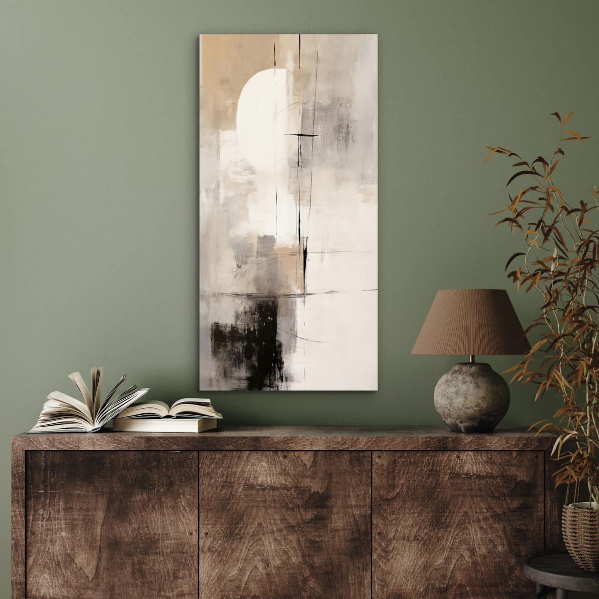 KOVOVÝ OBRAZ Abstraktné - Umenie - Sivé 40x80 cm - svetlosivá, kov (40/80cm) - MuchoWow