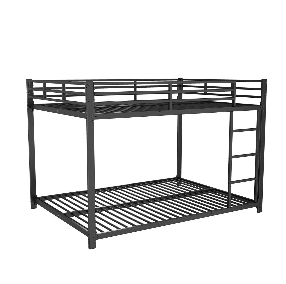 ETAGENBETT aus Metall 140x200 cm Schwarz mit Sicherheitsleisten und 2 Liegeebenen - Schwarz, Metall (140/200cm) - IVMEU