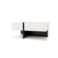COUCHTISCH 78/78/36 cm mit 4 Schubladen, Ablagefach und Hochglanzoberfläche aus Spanplatte, Weiß/Schwarz - Weiß, Holzwerkstoff (78/78/36cm) - Redom