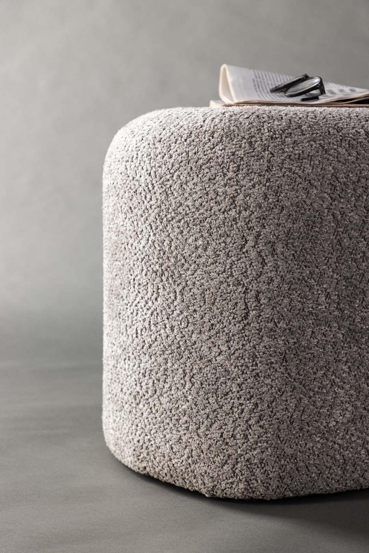 POUF, Peg, Grau, Stoff, 46 x 46 x 40 cm - Grau, Textil (46/40/46cm) - ebuy24