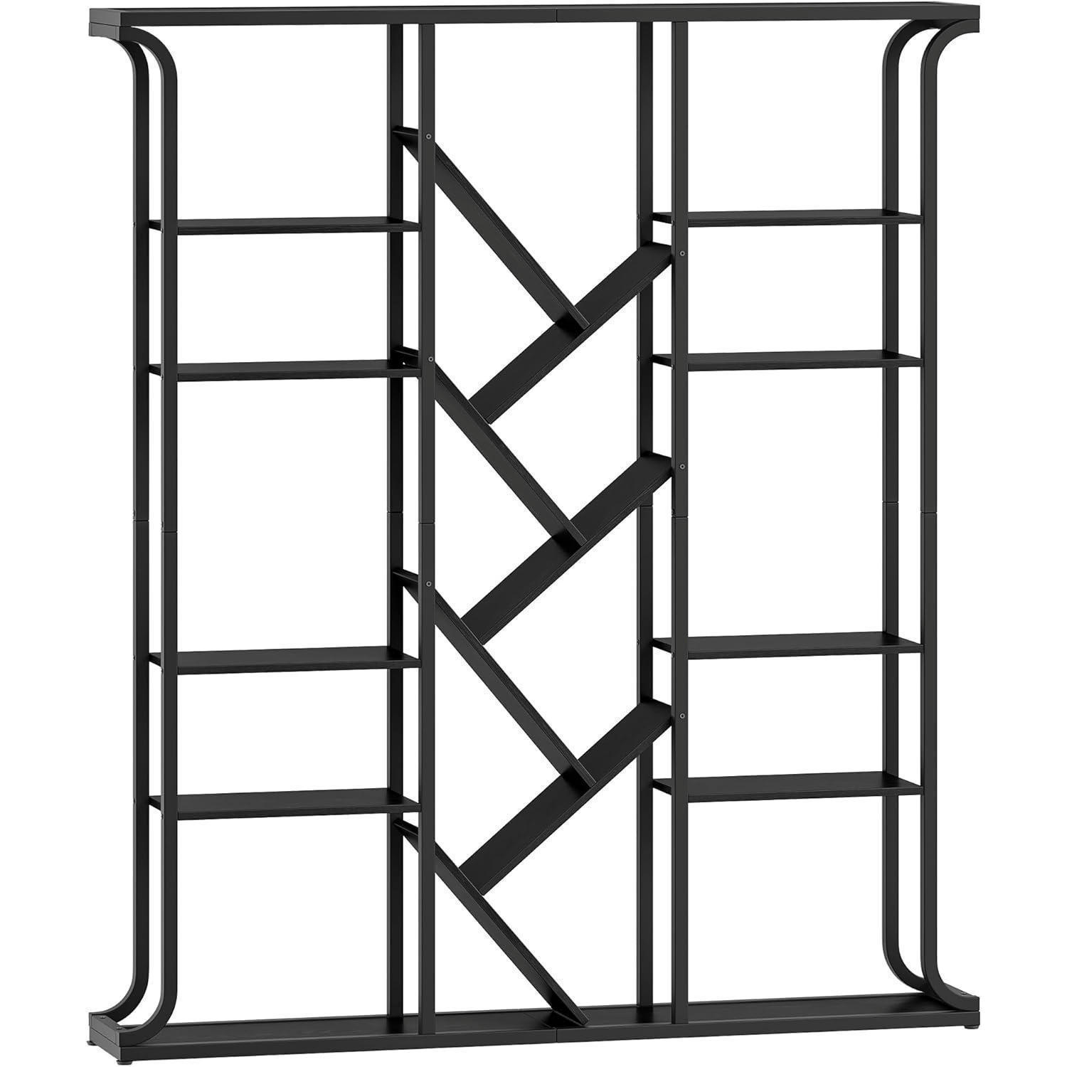 BÜCHERREGAL Baumform Schwarz 24 x 156 x 180 cm - Schwarz, Metall (156/180/24cm)