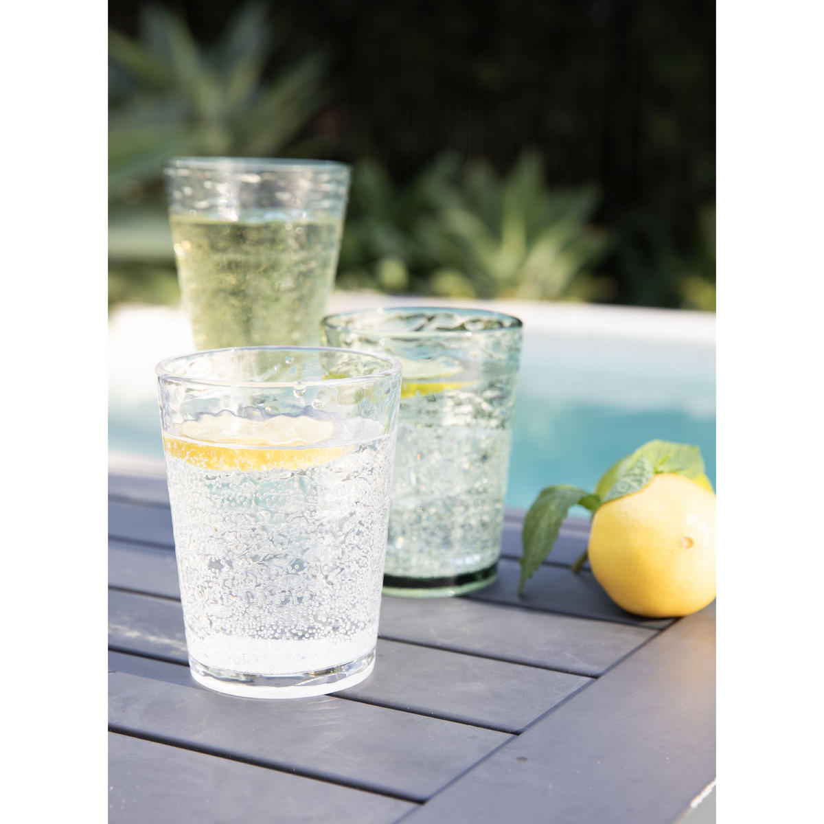 GLÄSER-SET Byron 4er Set Wasserglas - Grün, Kunststoff - Ladelle