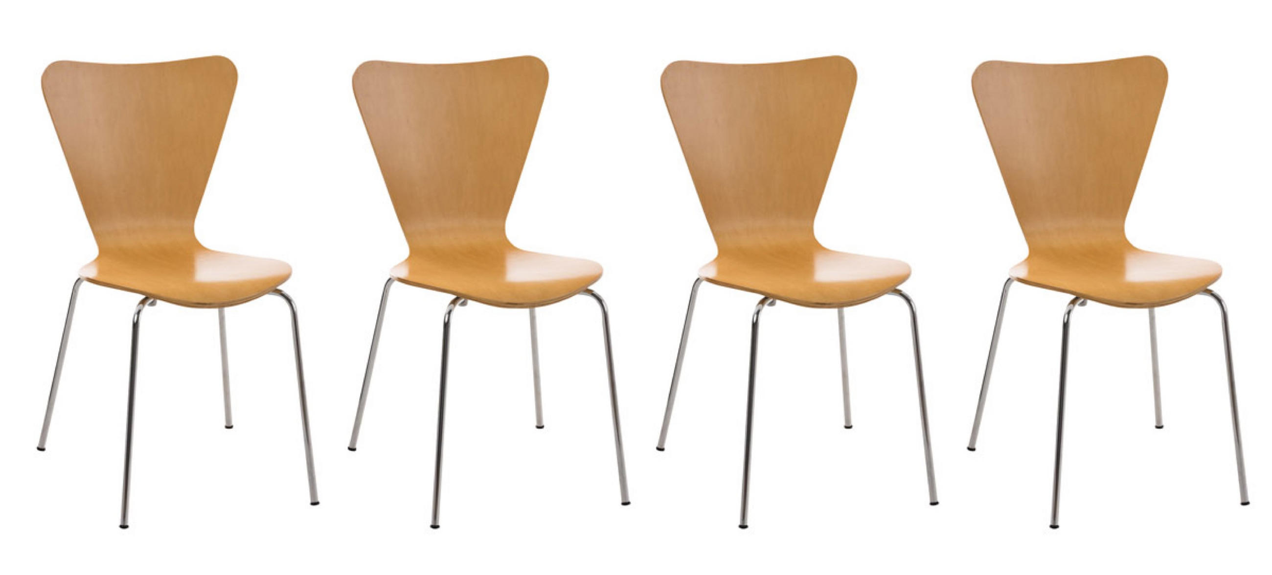 BESUCHERSTUHL Groningen - 2er Set natura - Naturfarben, Metall (46/81/47cm) - TPFLiving