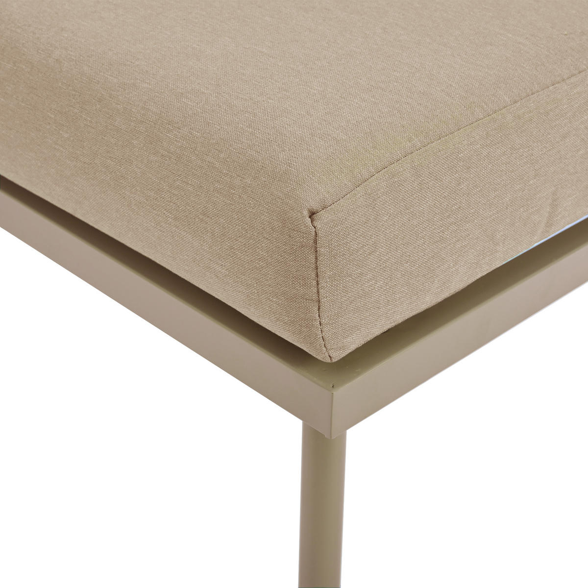 GARTENMÖBEL 120x60x72cm beige aus Eisen und mit Kissen - Beige, Metall - Modfu