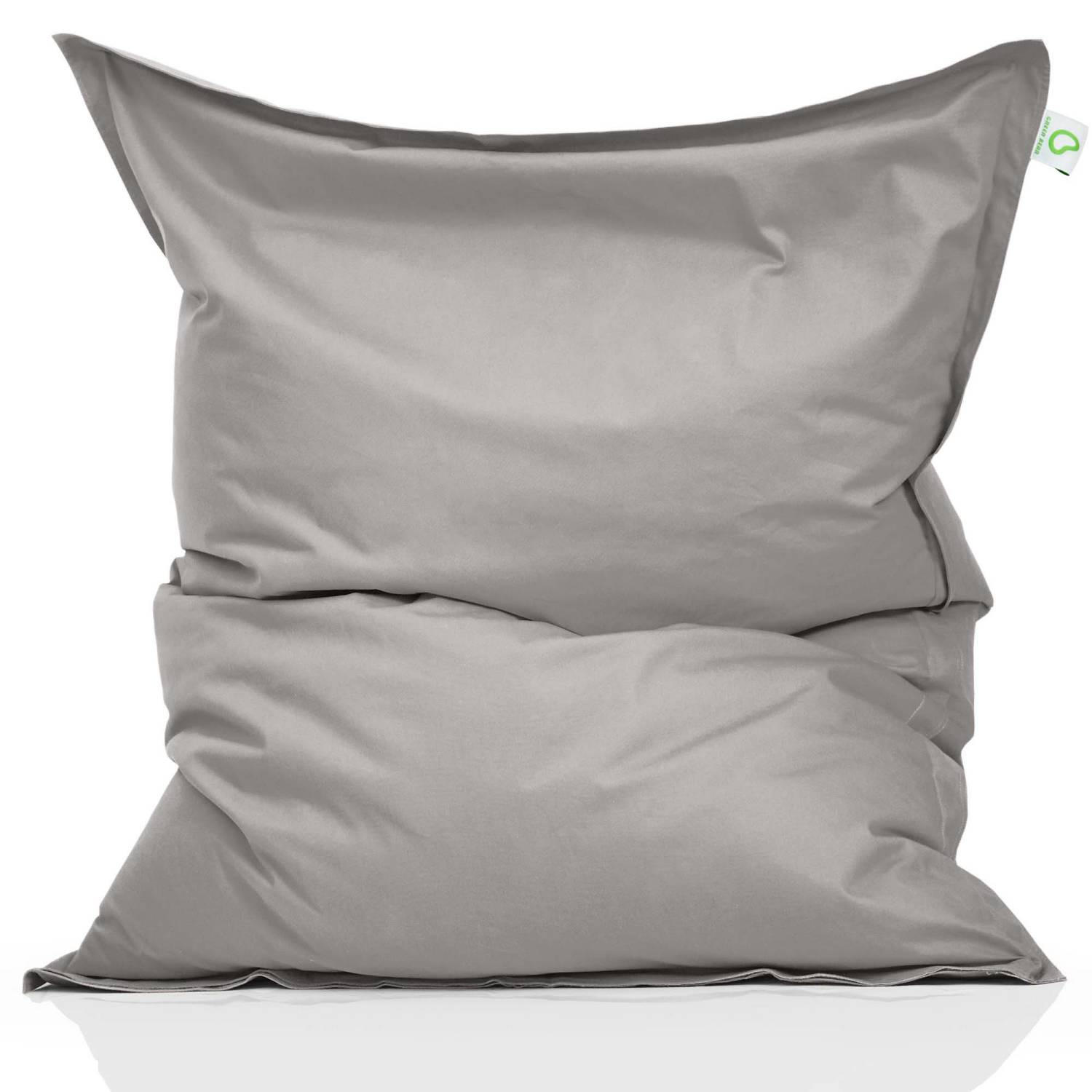 RIESEN-SITZSACK "Square" XXL - Baumwolle - Hellgrau, Textil (140/25/180cm) - Green Bean