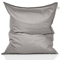 RIESEN-SITZSACK "Square" XXL - Baumwolle - Hellgrau, Textil (140/25/180cm) - Green Bean