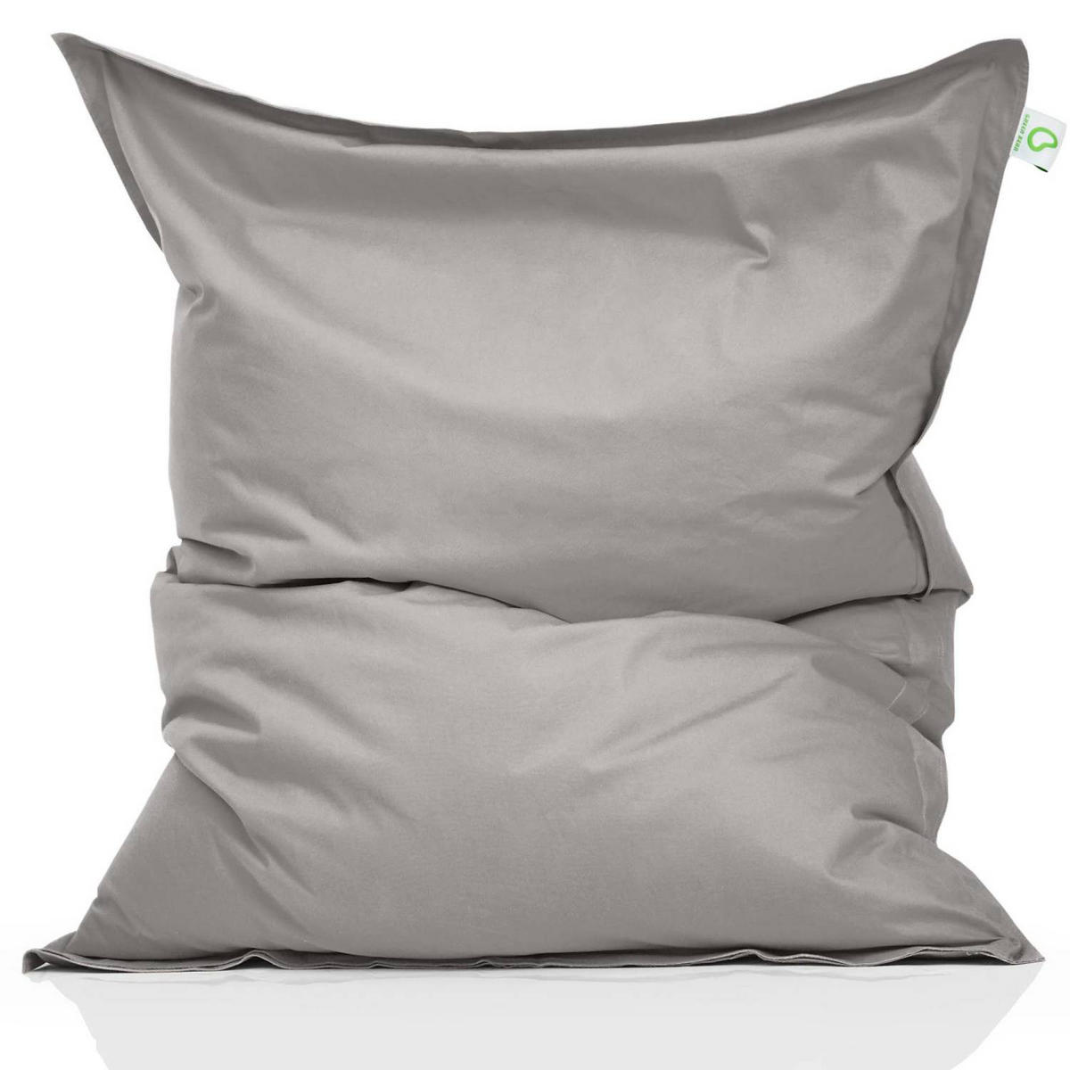 RIESEN-SITZSACK "Square" XXL - Baumwolle - Hellgrau, Textil (140/25/180cm) - Green Bean