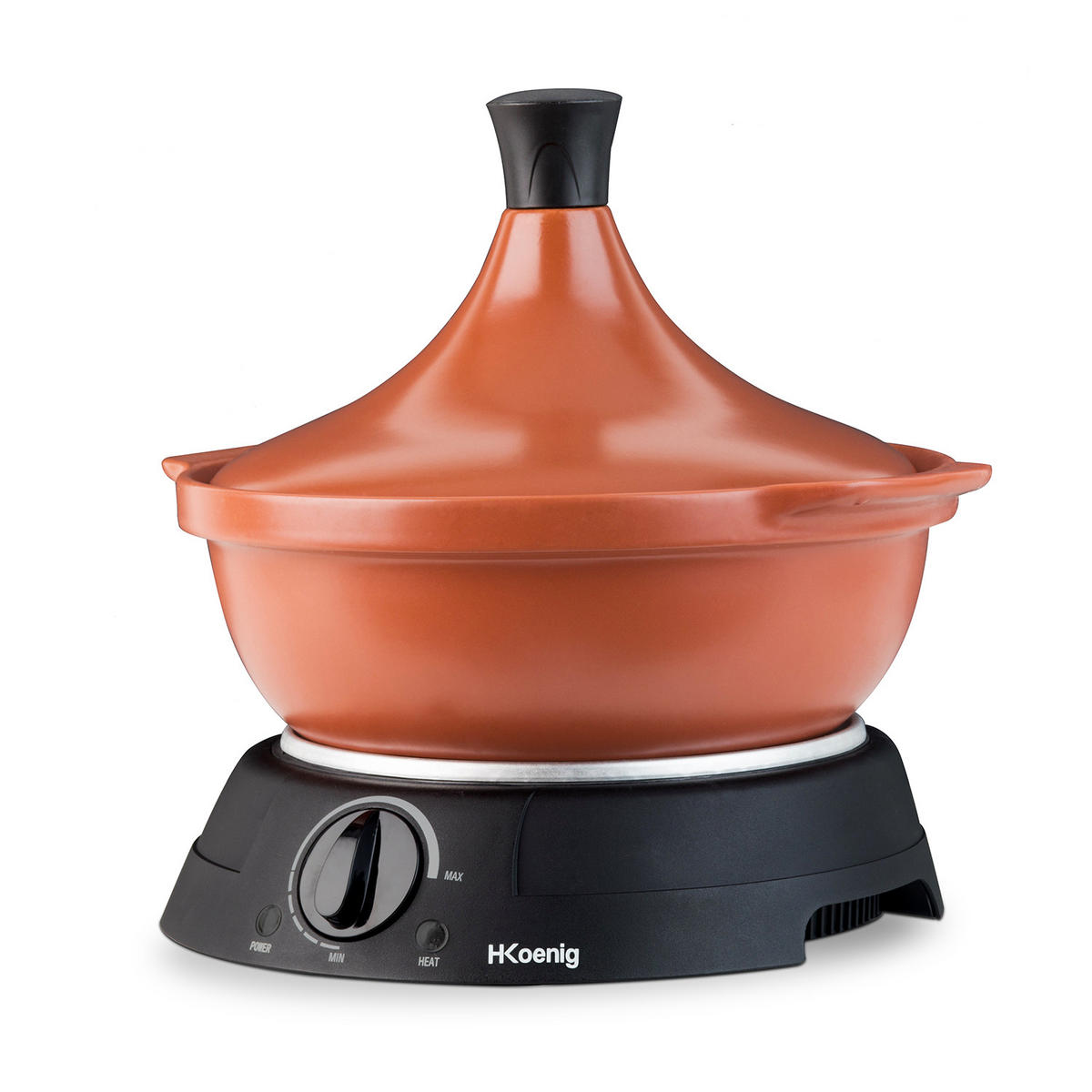 TAJINE TAJ3 Rot, 3 L, Schmortopf, Terrakotta, Einstellbare Temperatur, Kontrollleuchte, 300 W - Schwarz, Metall (34.5/34.5/29.5cm) - La Fonderie 1890