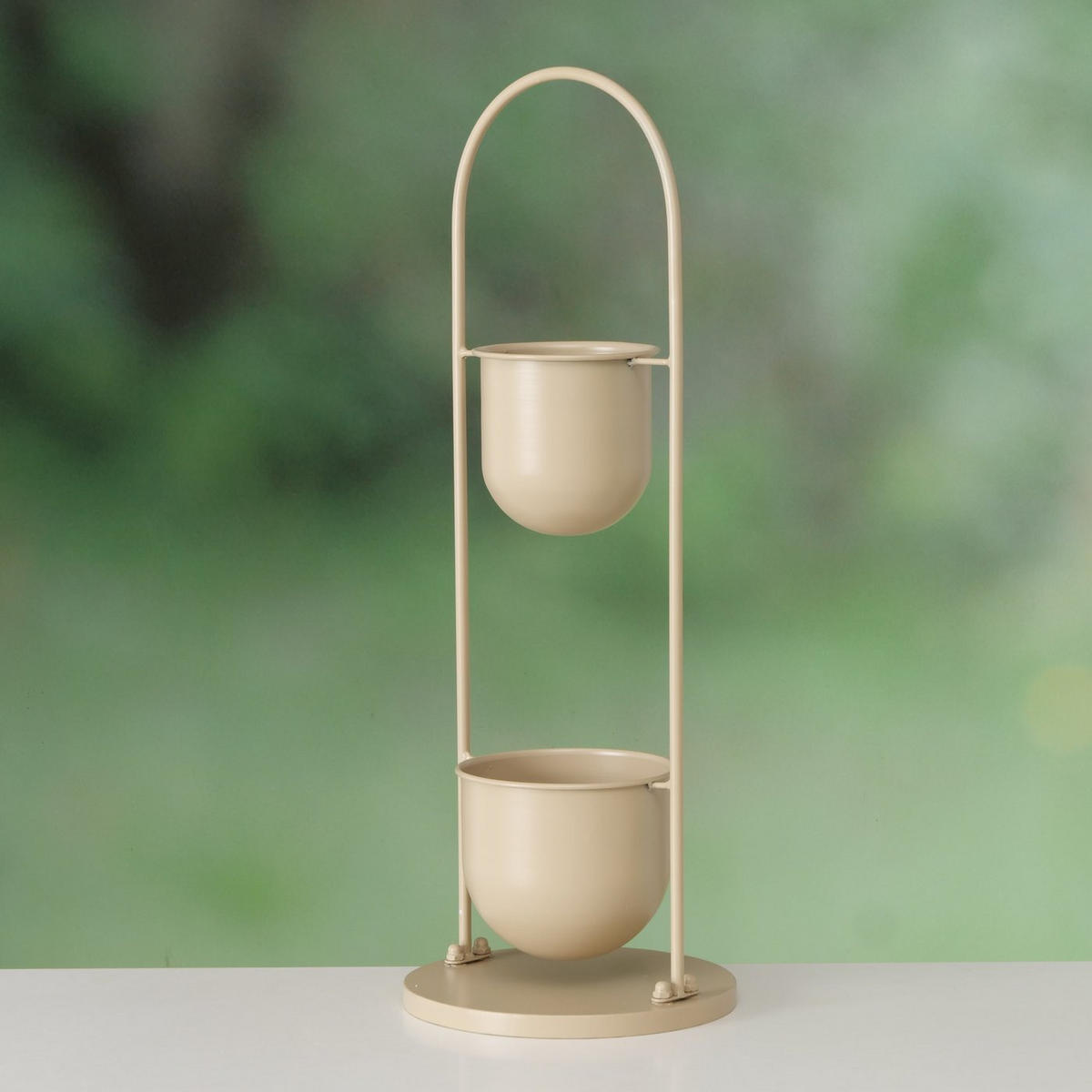PFLANZENSTÄNDER aus Metall Camilio Beige 27/27/75 cm - Beige, Metall (75cm) - Boltze Home
