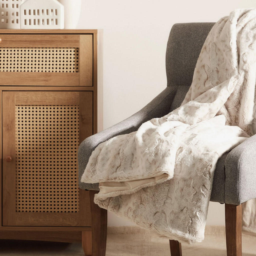 Thumbnail - Homla Decke, Ecru, Textil, Animalprint, Füllung: Polyester, 150x200 cm, Wohntextilien, Decken