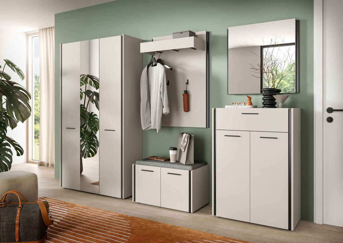 GARDEROBEN-SET Emil Kaschmir 287/40/190 cm - Beige, Holzwerkstoff (287/190/40cm) - Xonox