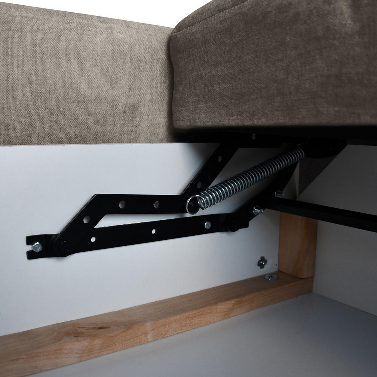 ECKSCHLAFSOFA Costa L Taupe rechts - Taupe/Schwarz, Kunststoff/Textil (290/169cm) - Beautysofa